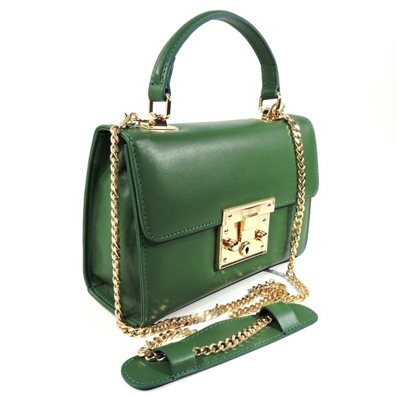 Alessandro Di Maria Handbags - ALESSANDRO DI MARIA 🇮🇹 WOMEN'S GREEN SOFT LEATHER FASHION HANDBAG
